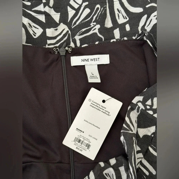 NWT | Nine West | Side-Tie Faux Wrap Mini Dress - Size L - Picture 5 of 6